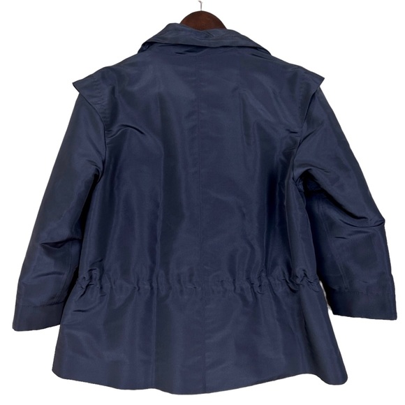 New Oscar de la Renta Runway Navy Silk Faille Jacket 10 - Picture 3 of 14